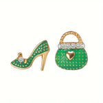 GiGi Heels & Bag Bling Green Stud Earrings